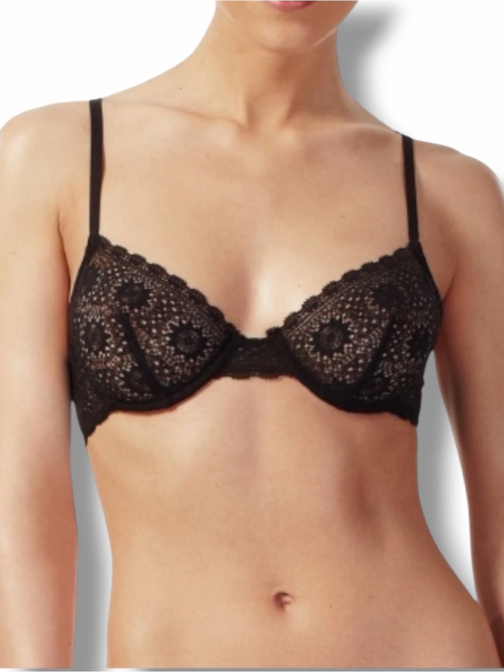 Kiki de Montparnasse Le Soleil Black Crochet Lace Bra